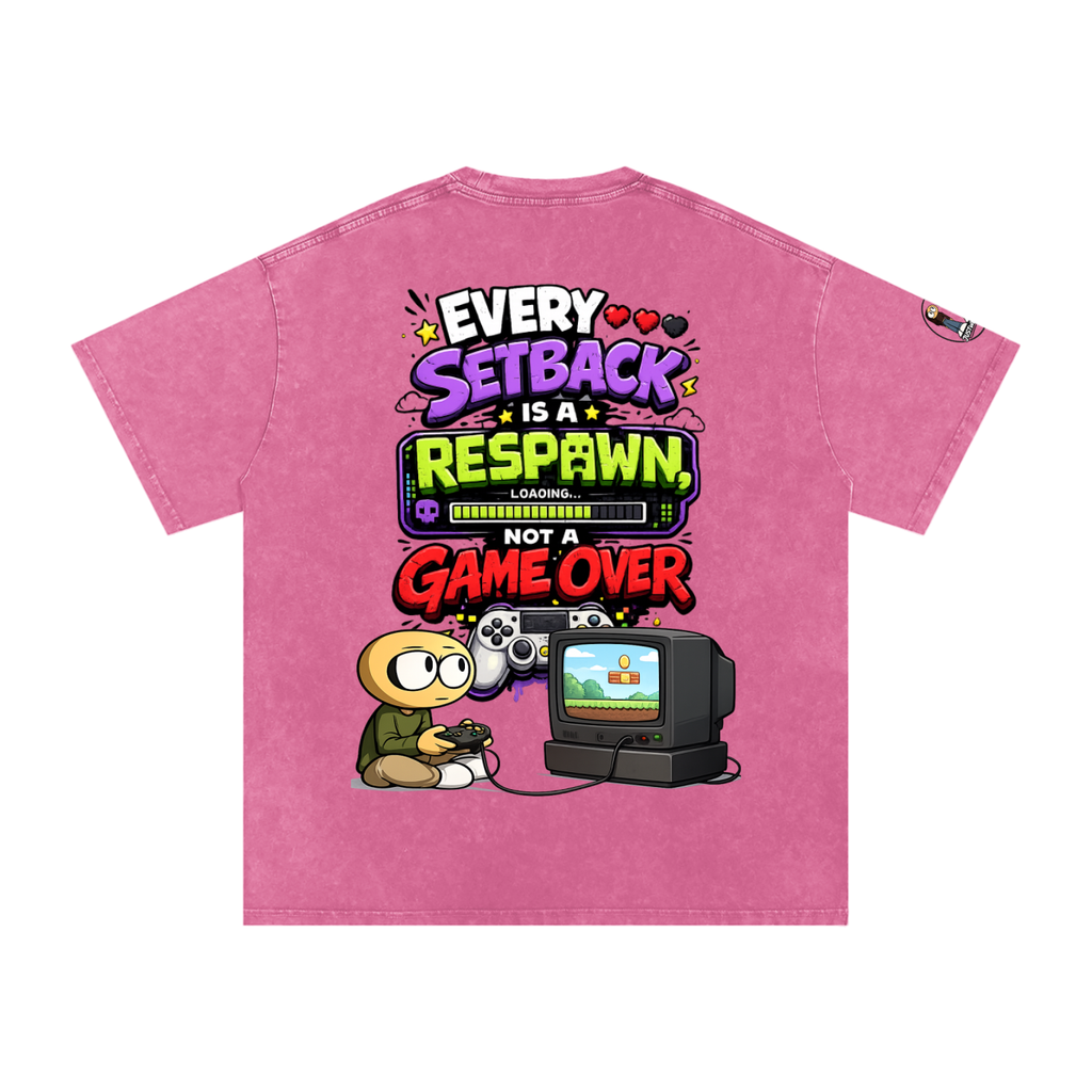 Gamer Snow Washed Oversized Cotton T-Shirt