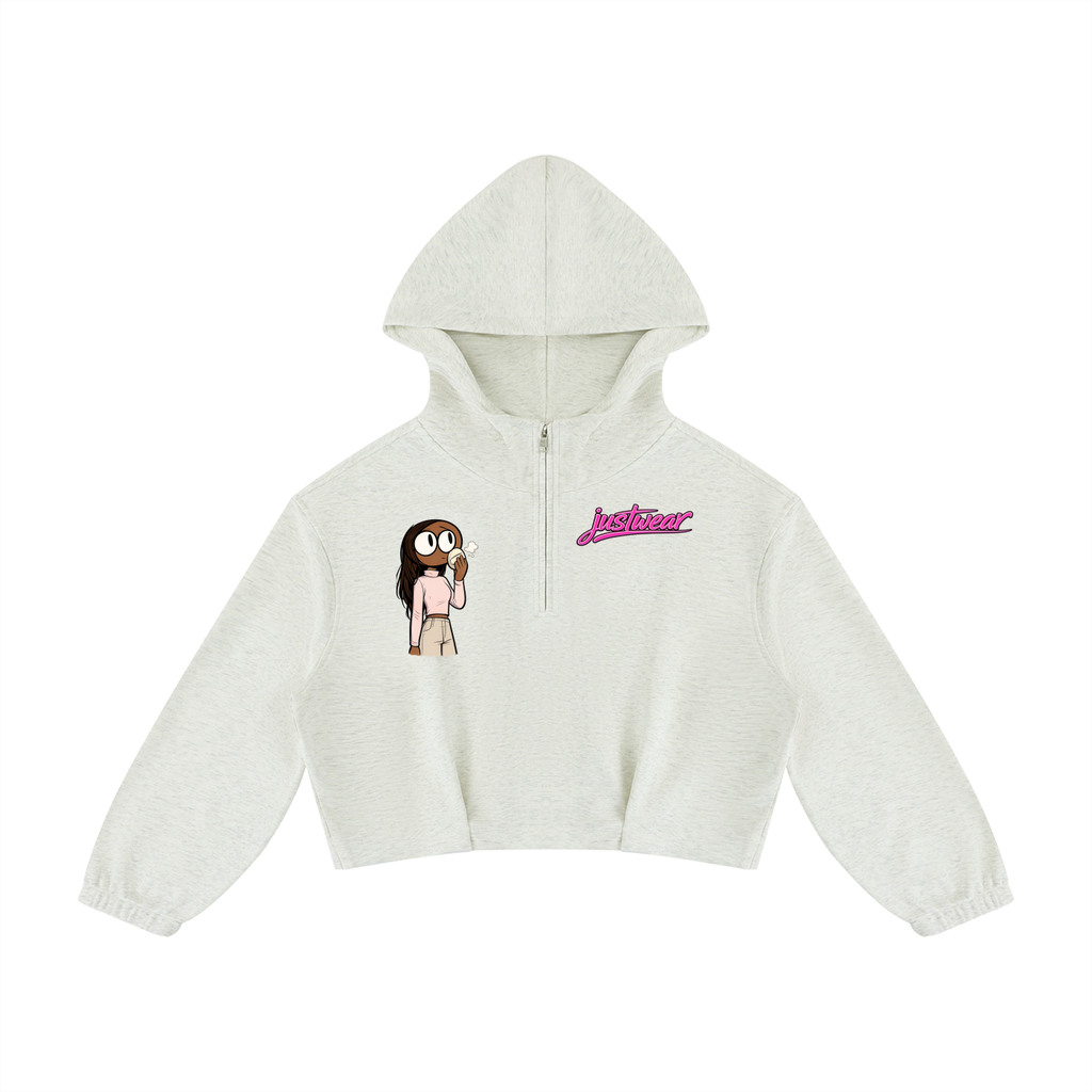 Glamour Women’s Boxy Quarter-Zip Hoodie
