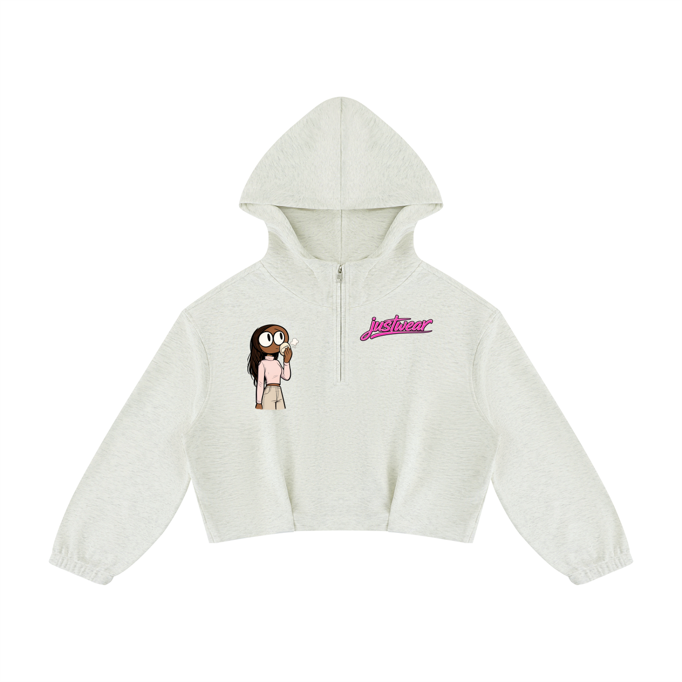 Glamour Women’s Boxy Quarter-Zip Hoodie