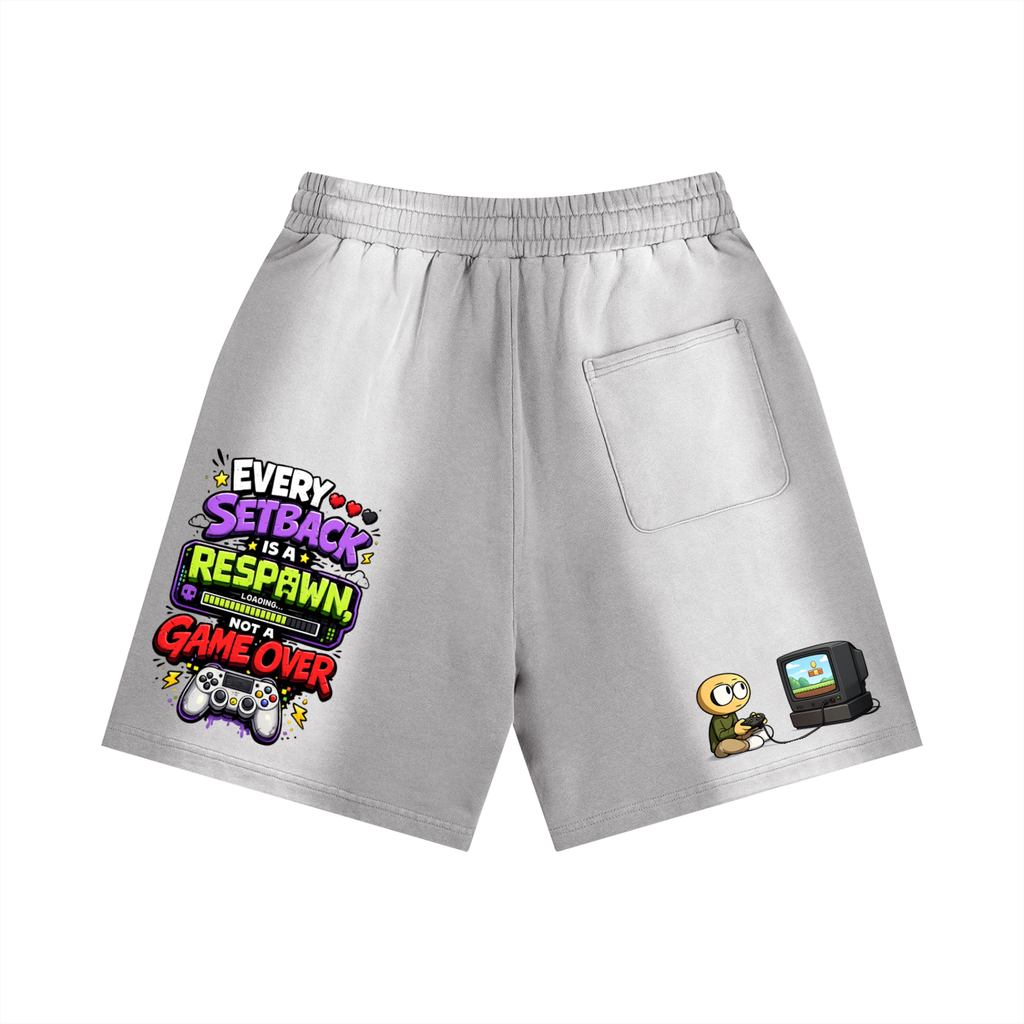 Gamer Sun Fade Distressed Shorts