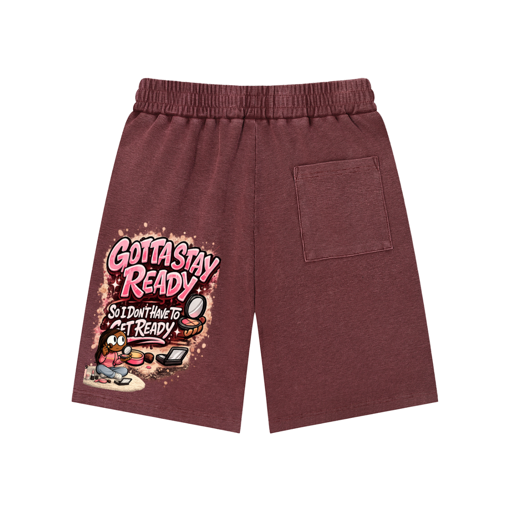 Glamour Mineral Wash Waffle Knit Shorts
