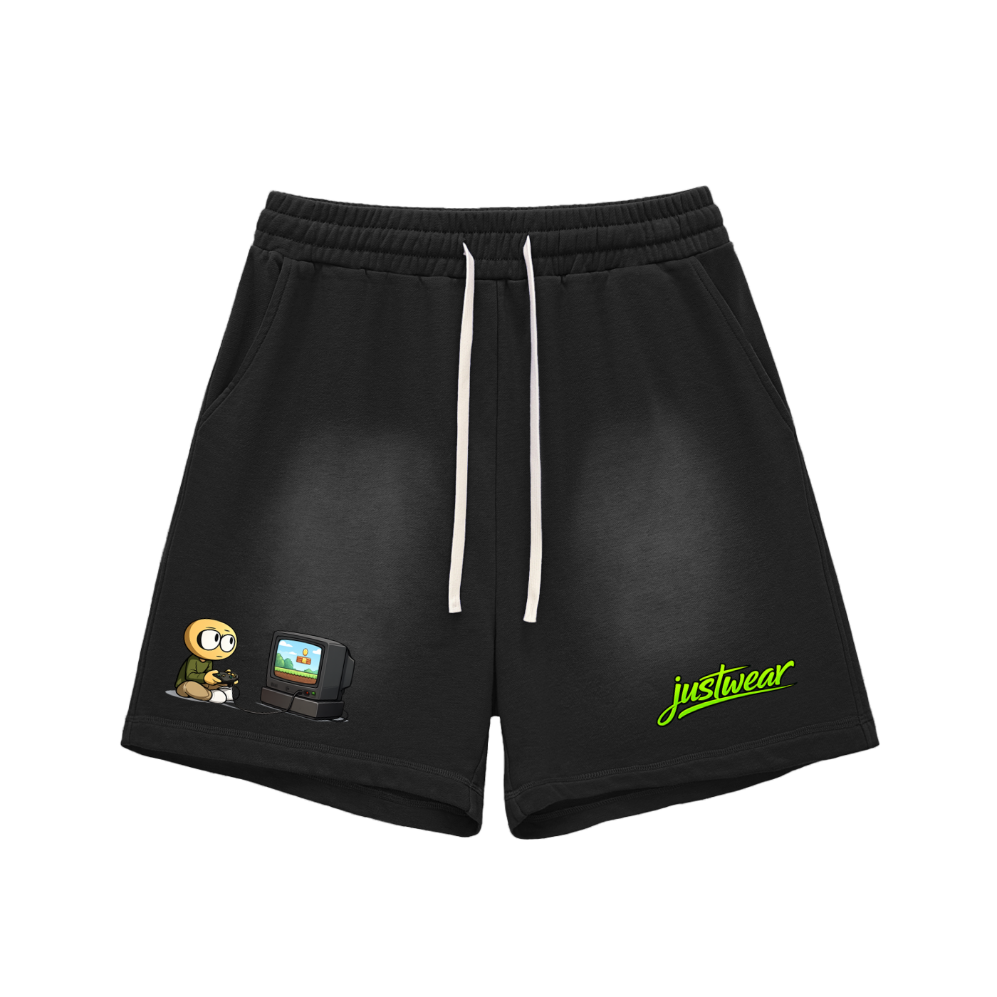 Gamer Sun Fade Raw Edge Cotton Shorts
