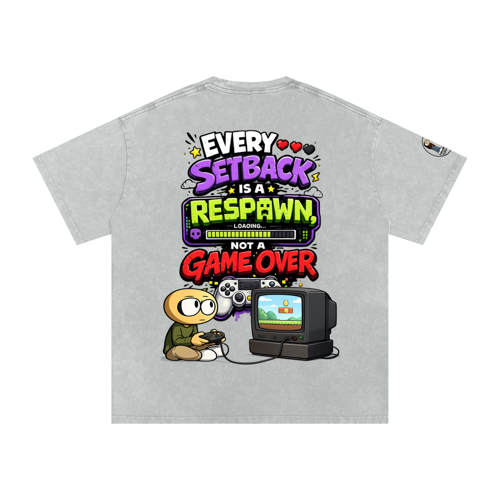 Gamer Snow Washed Oversized Cotton T-Shirt