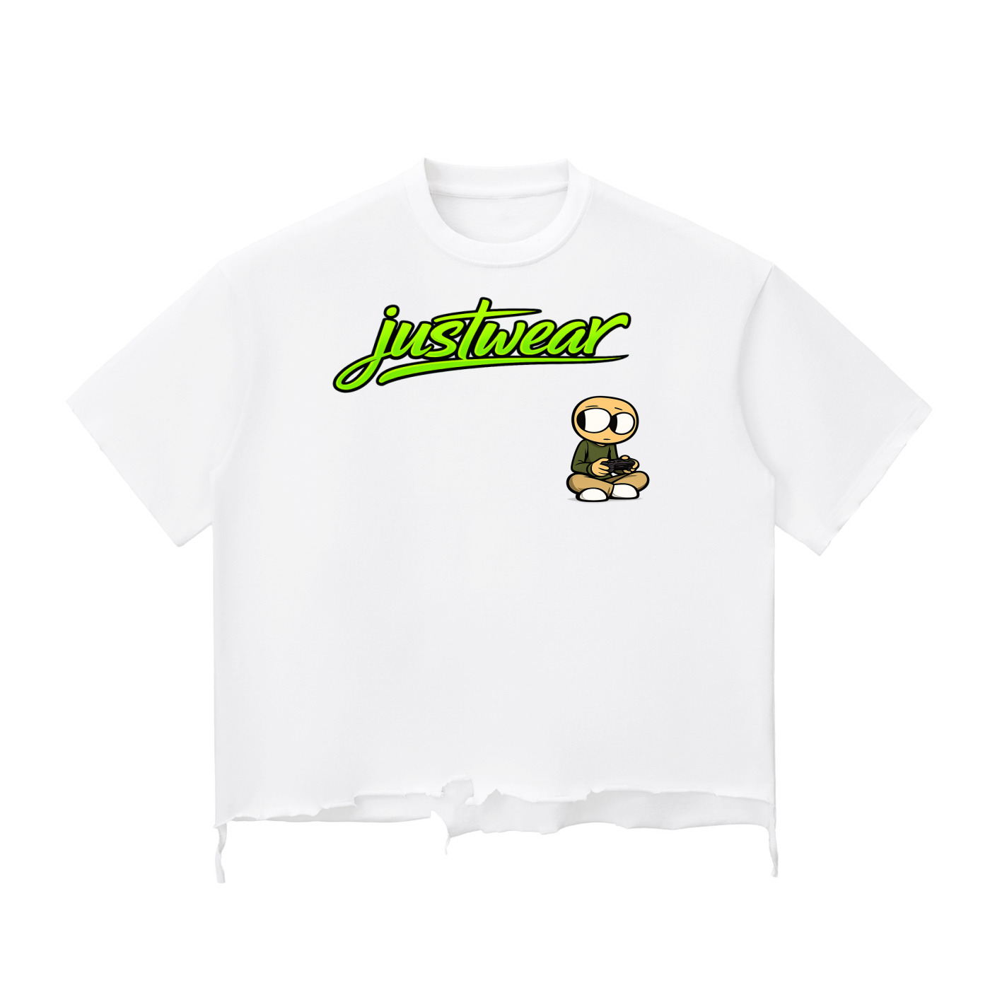 Gamer Snow Wash Raw-Hem Boxy T-shirt