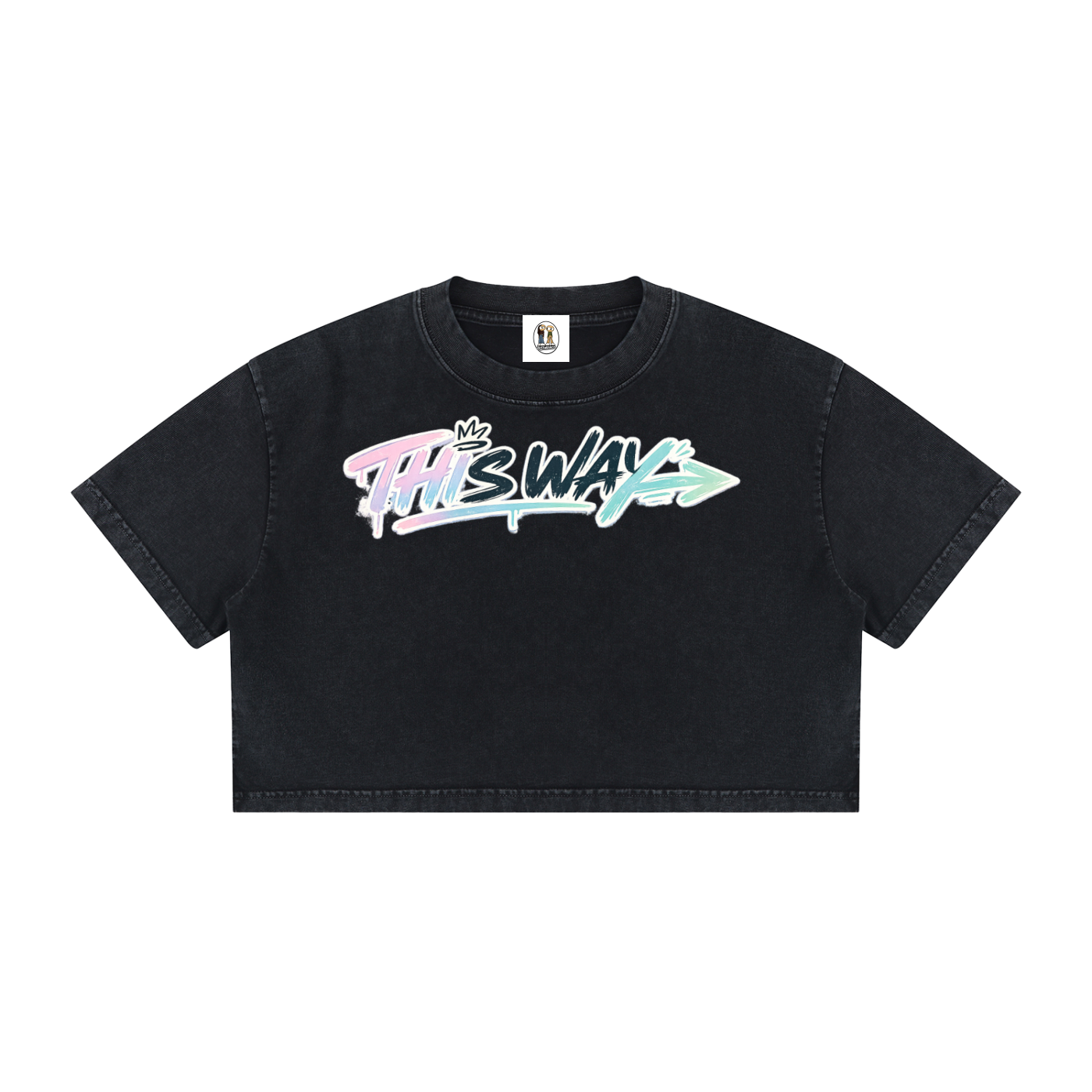 Goteem Women's Mineral Wash Cotton Crop T-Shirt