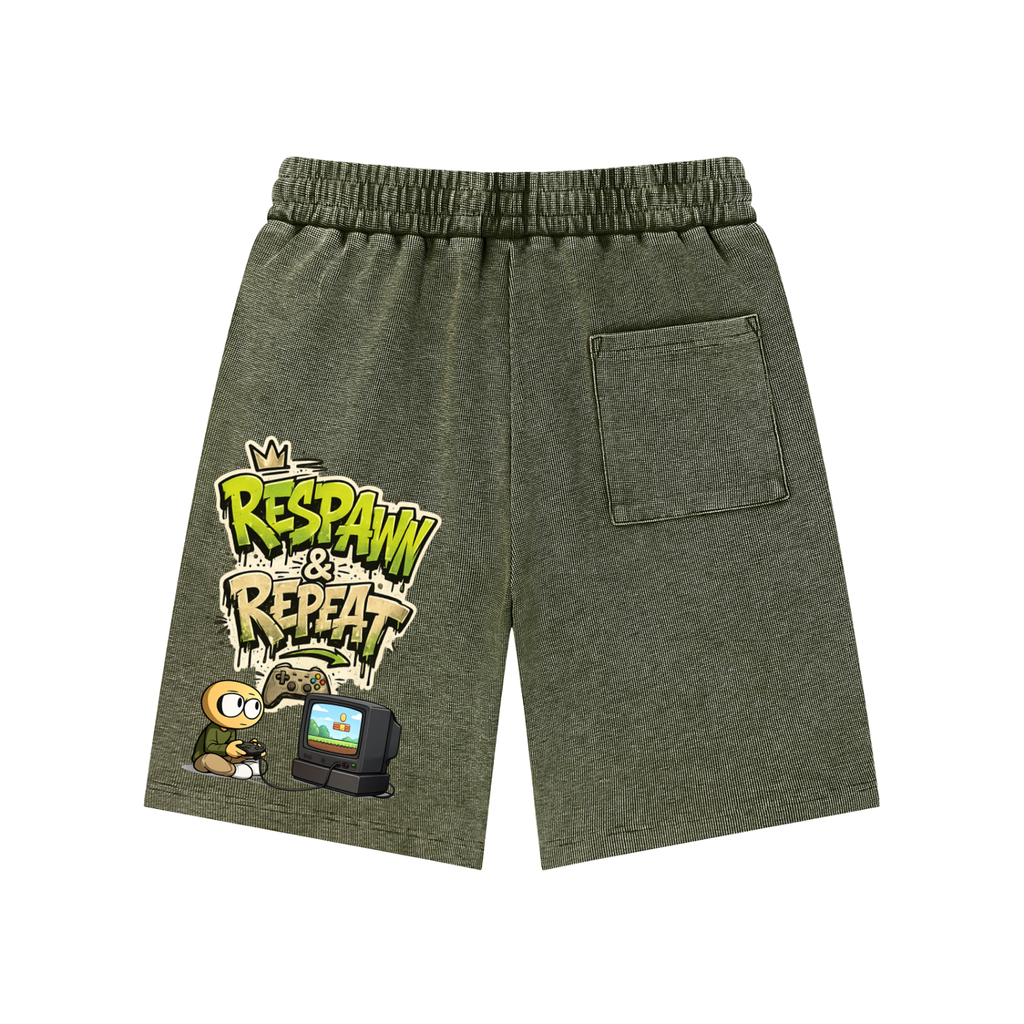 Gamer Mineral Wash Waffle Knit Shorts
