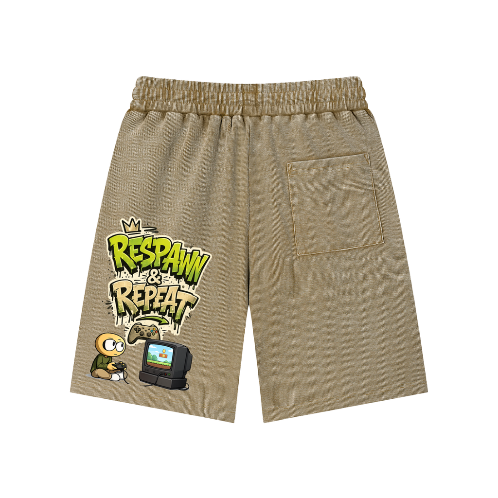 Gamer Mineral Wash Waffle Knit Shorts