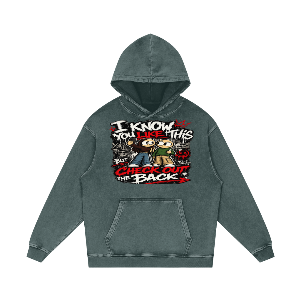 Snow Washed Loose Cotton Hoodie
