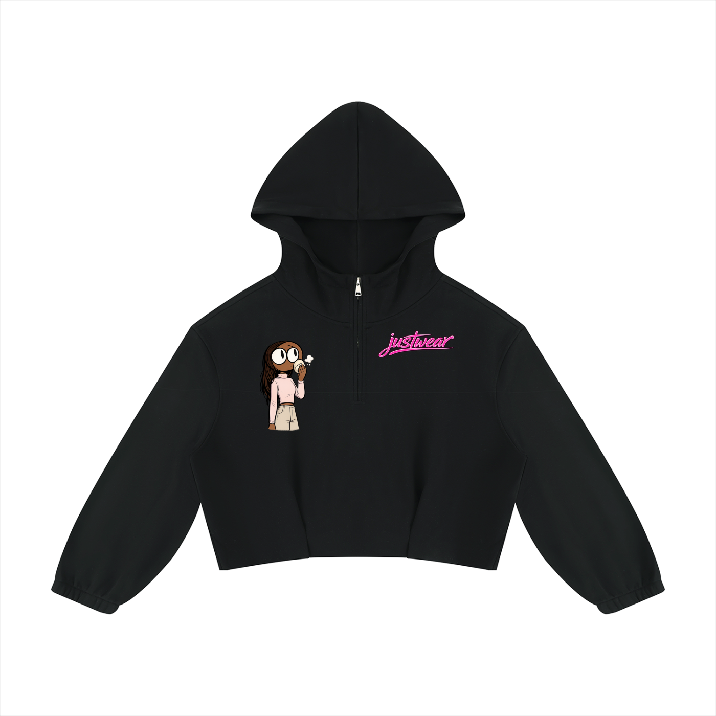 Glamour Women’s Boxy Quarter-Zip Hoodie