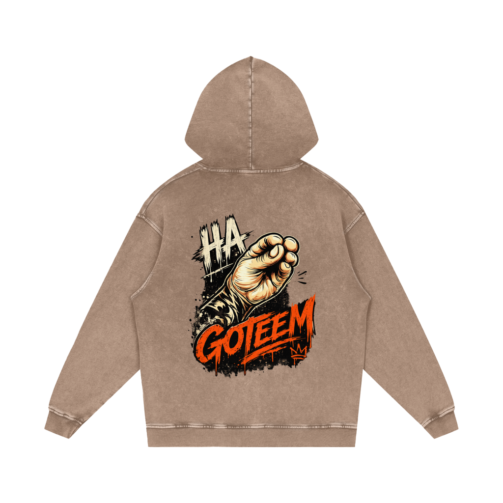 Snow Washed Loose Cotton Hoodie