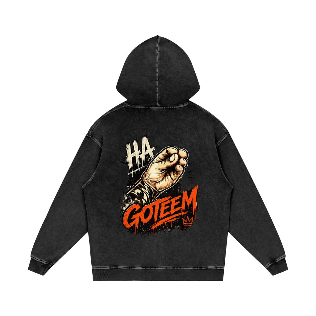 Snow Washed Loose Cotton Hoodie