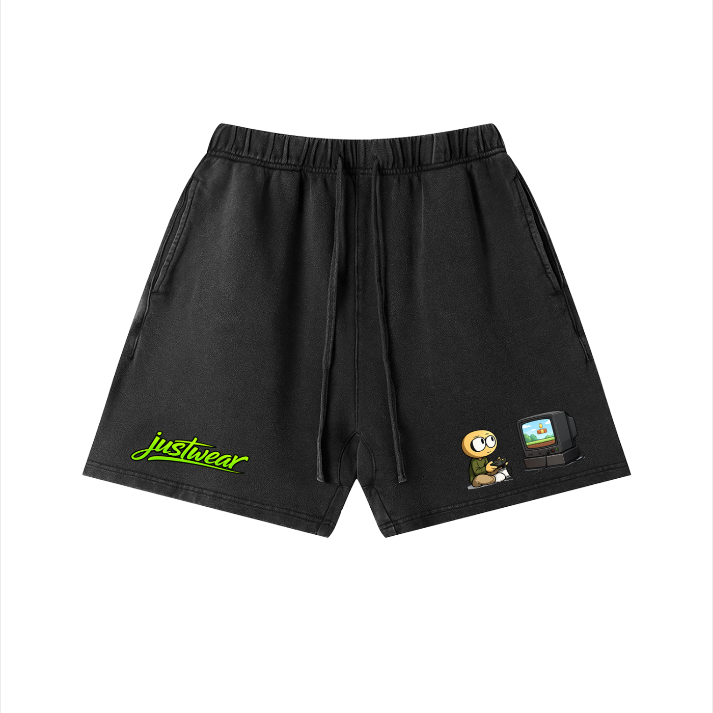 Gamer Vintage Wash Cotton Shorts