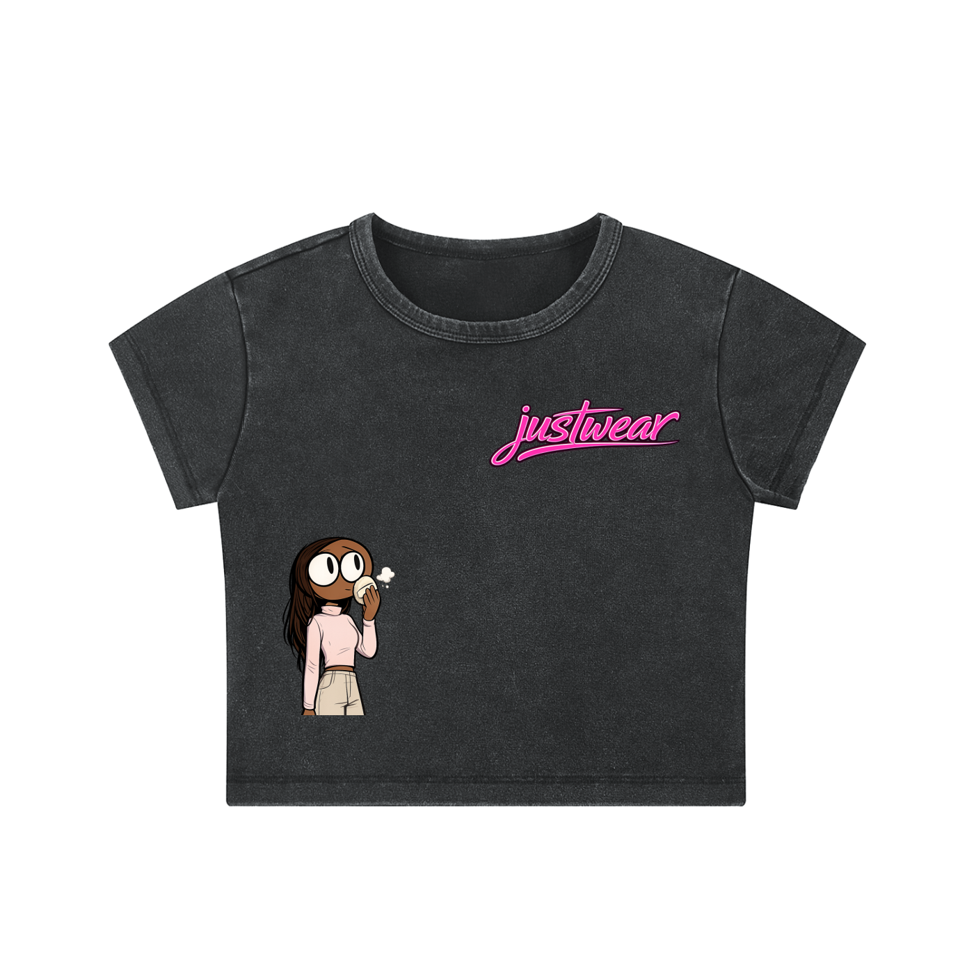Glamour Snow Washed Crop Top