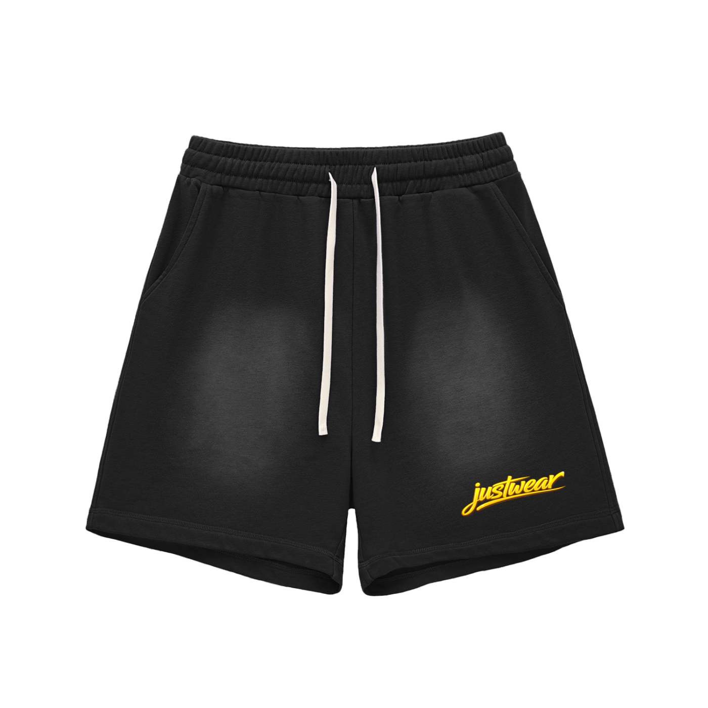 Glamour Sun Fade Raw Edge Cotton Shorts