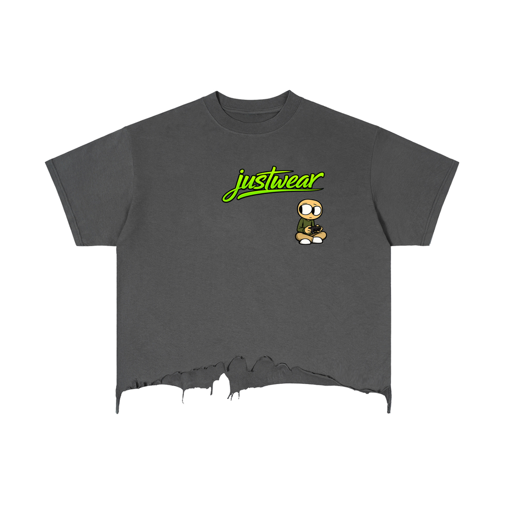 Gamer Vintage Wash Boxy Distressed Hem T-Shirt
