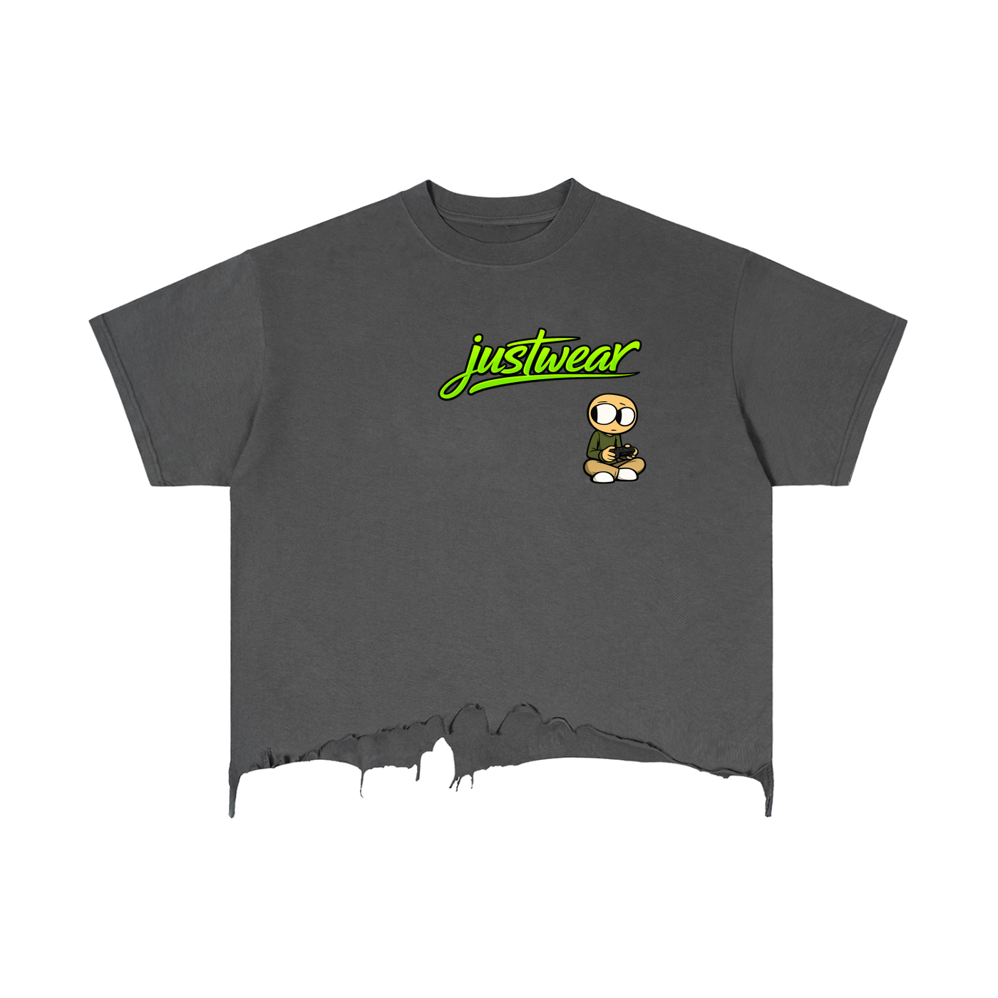 Gamer Vintage Wash Boxy Distressed Hem T-Shirt