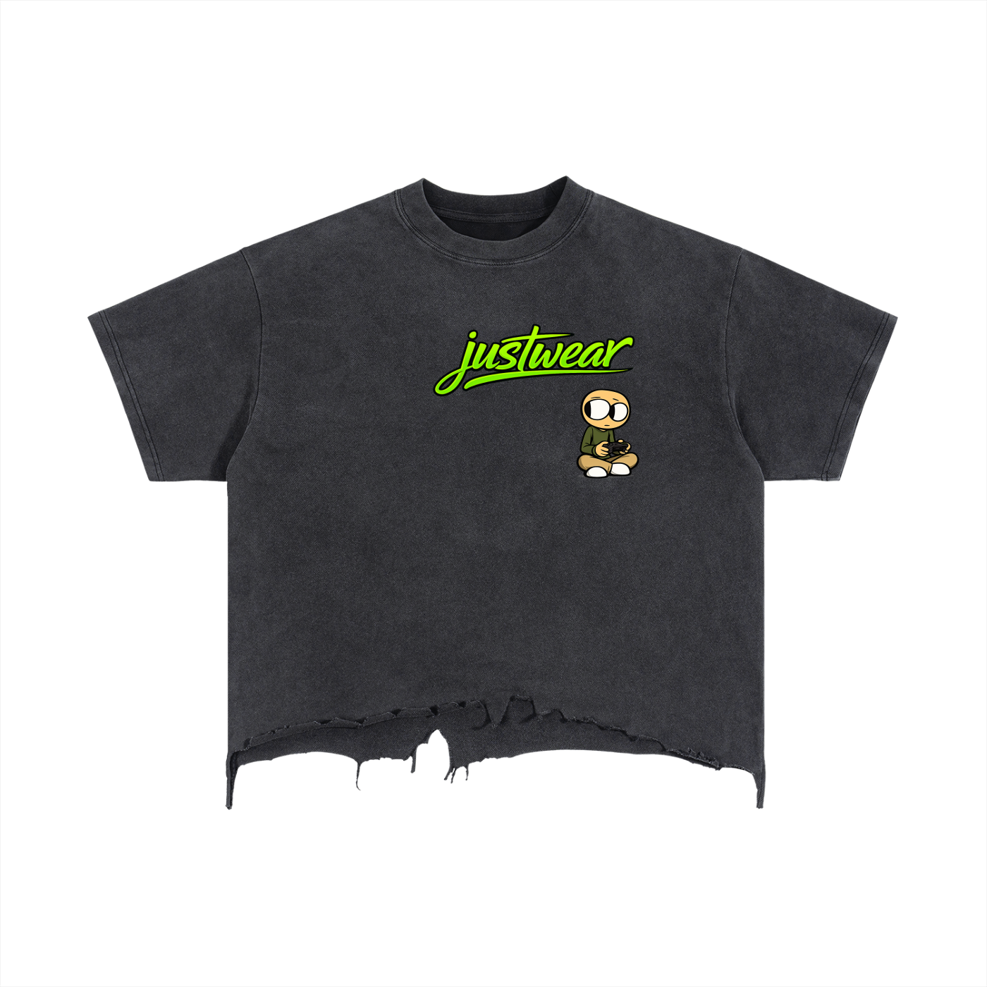 Gamer Vintage Wash Boxy Distressed Hem T-Shirt