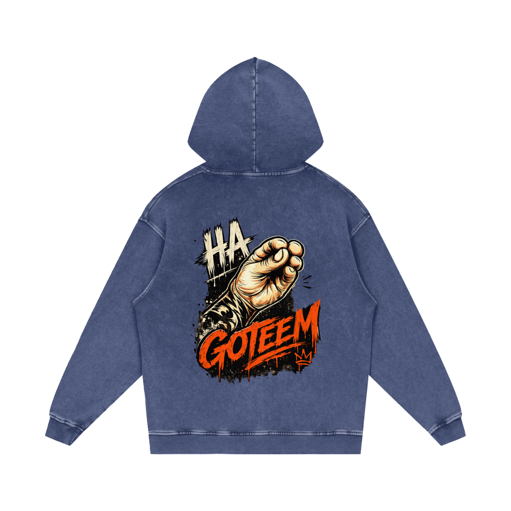 Snow Washed Loose Cotton Hoodie