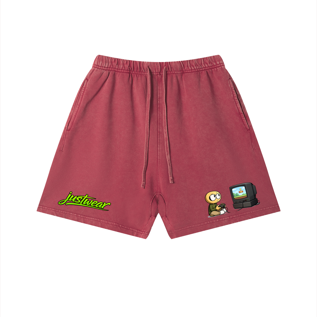 Gamer Vintage Wash Cotton Shorts
