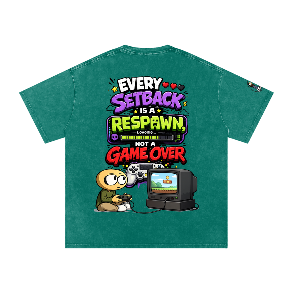 Gamer Snow Washed Oversized Cotton T-Shirt