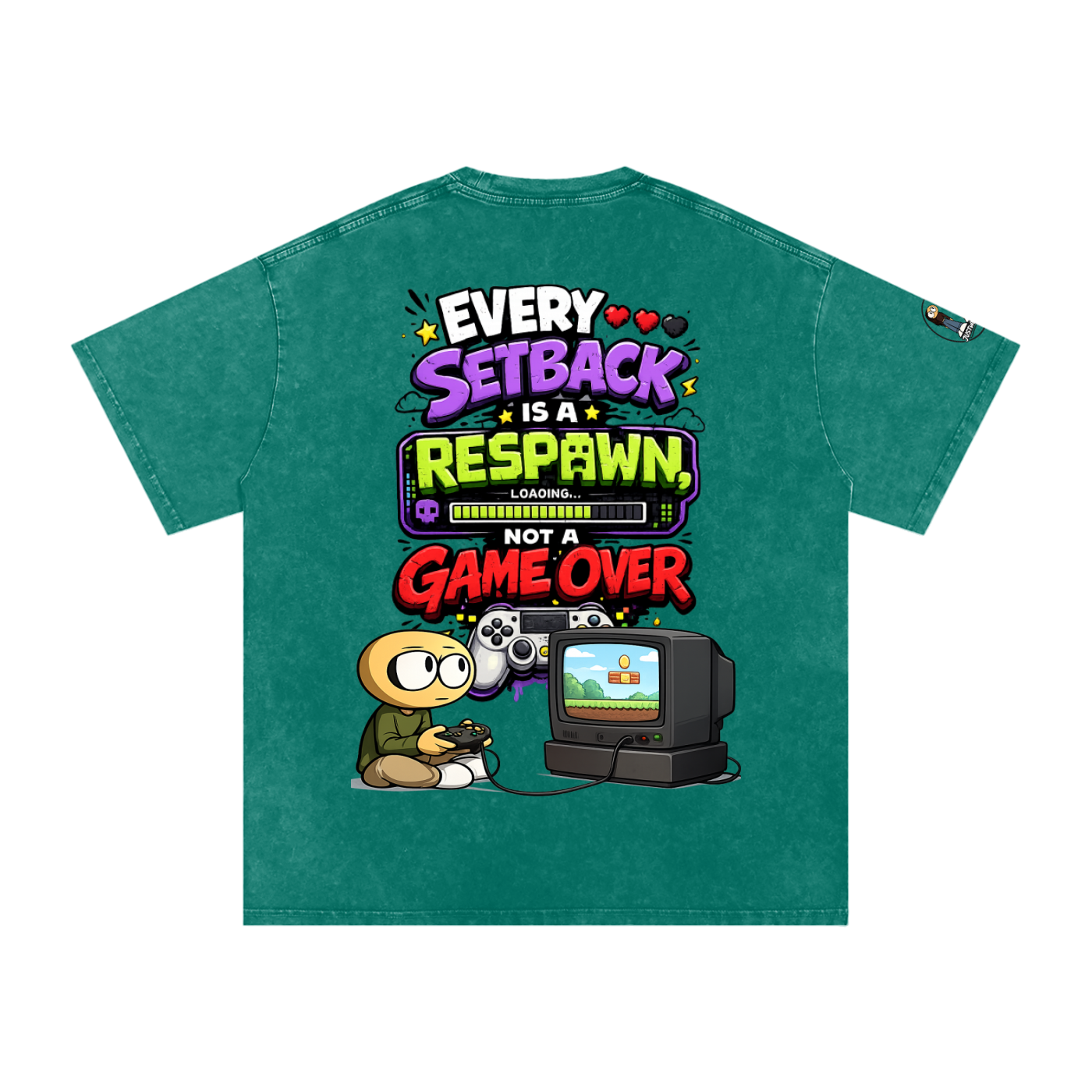 Gamer Snow Washed Oversized Cotton T-Shirt