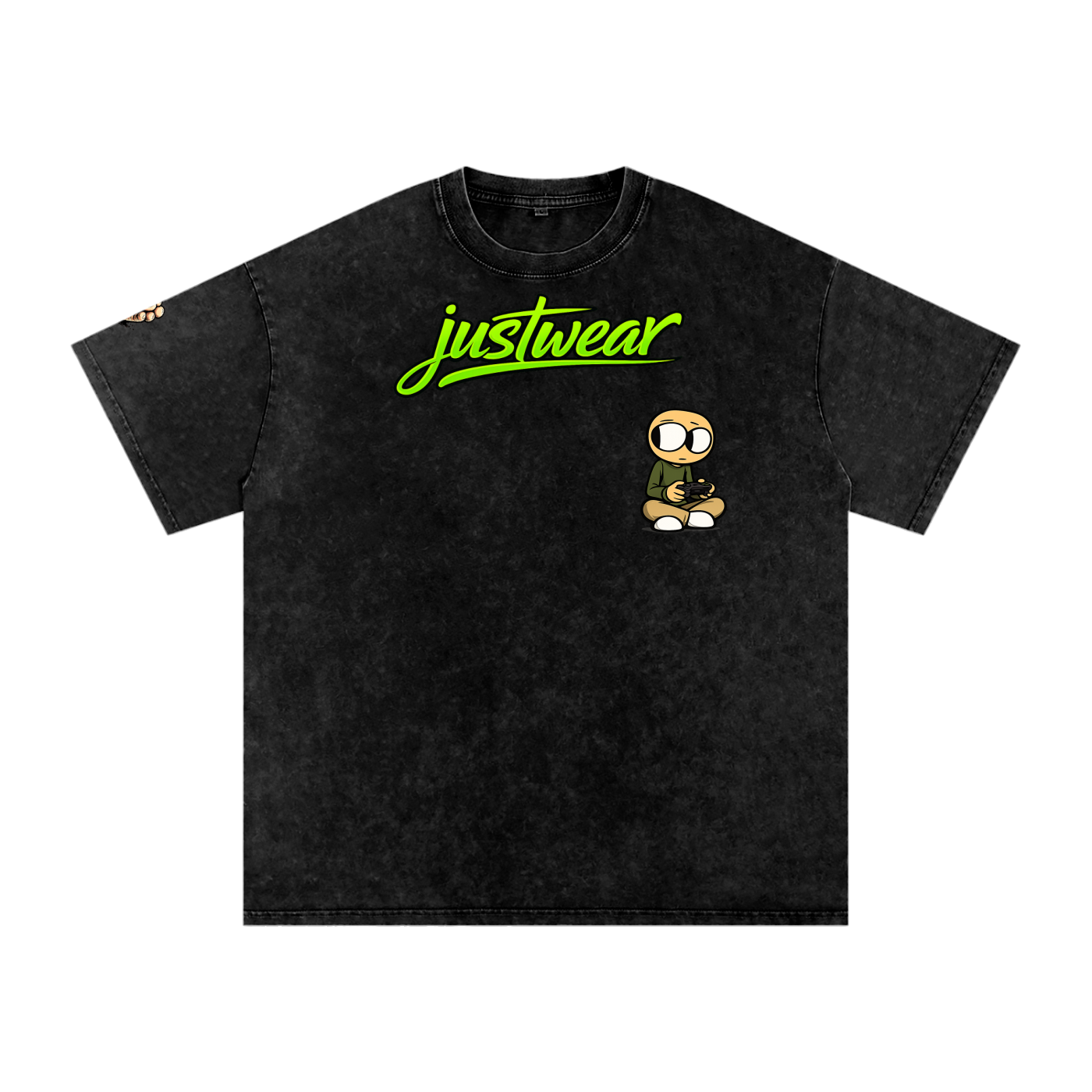 Gamer Snow Washed Oversized Cotton T-Shirt