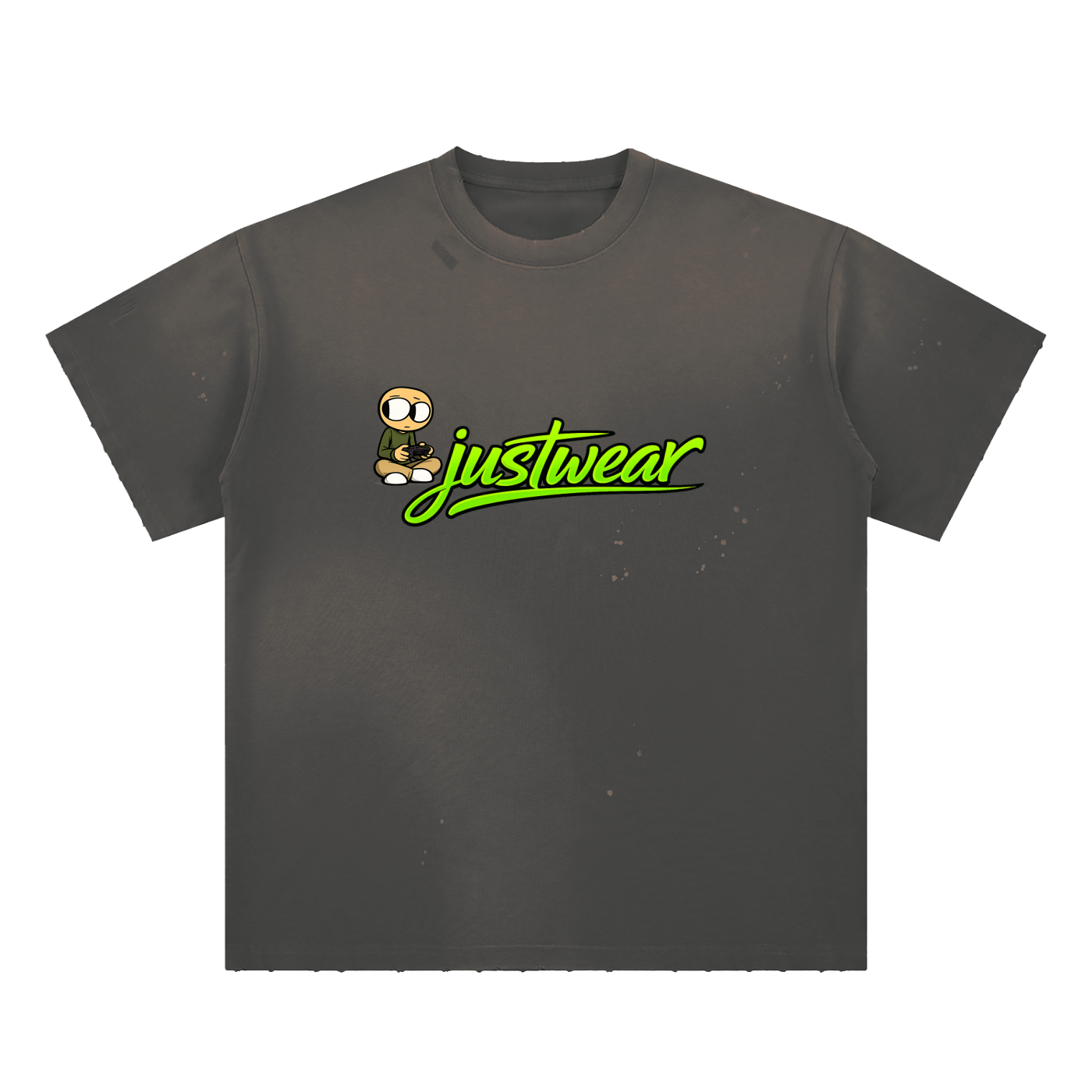 Gamer Hand-Frayed Sunfade Paint Splatter T-Shirt