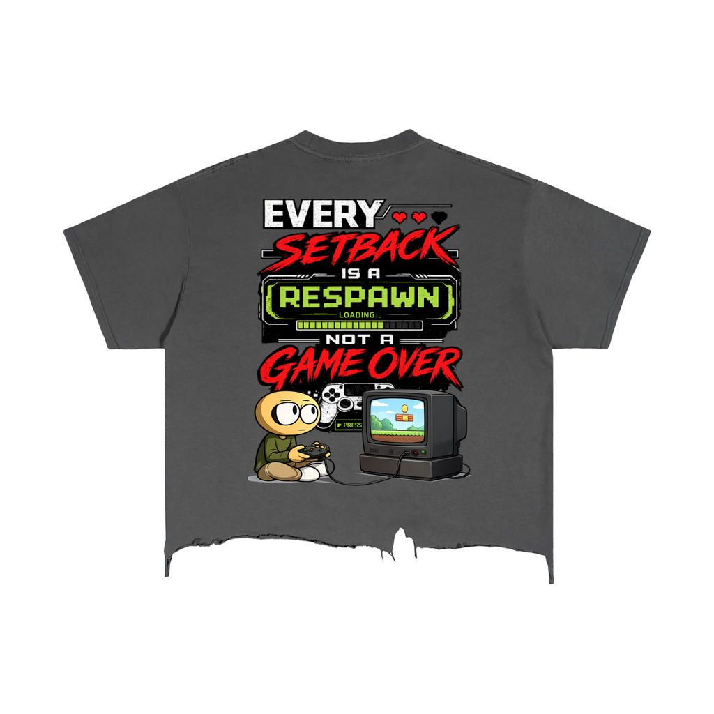 Gamer Vintage Wash Boxy Distressed Hem T-Shirt
