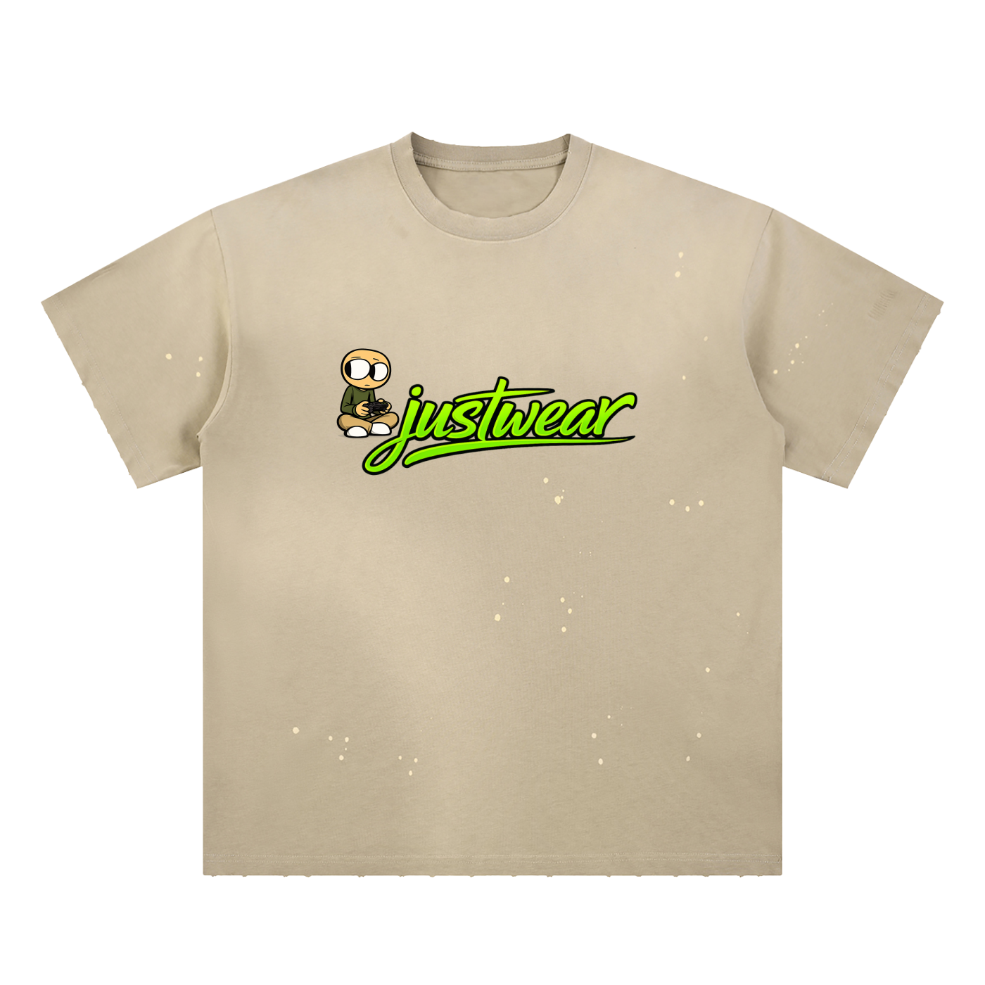 Gamer Hand-Frayed Sunfade Paint Splatter T-Shirt