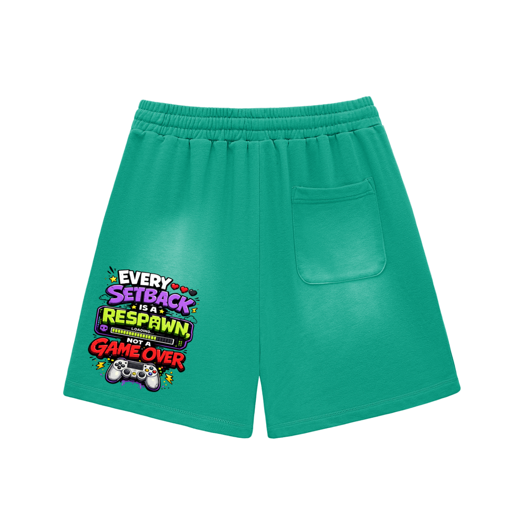 Gamer Sun Fade Raw Edge Cotton Shorts