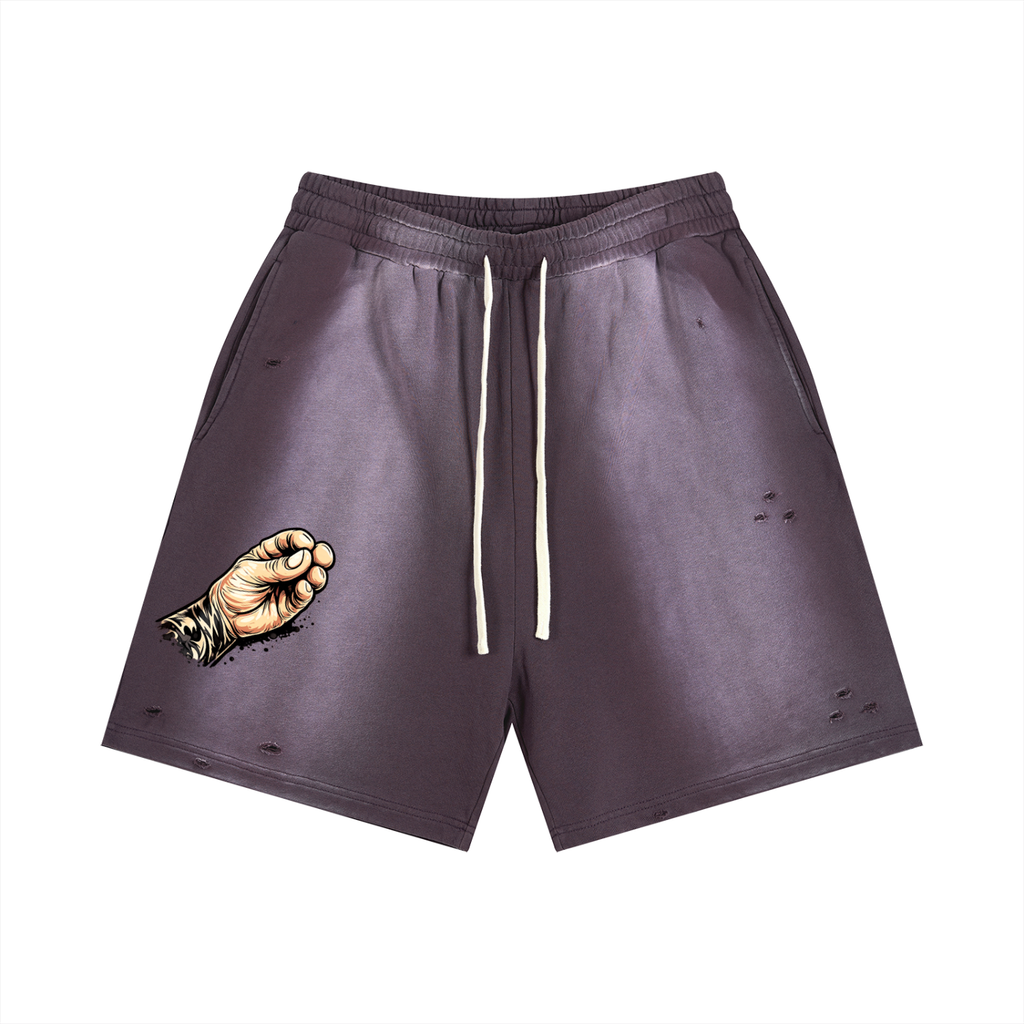 Goteem Sun Fade Distressed Shorts