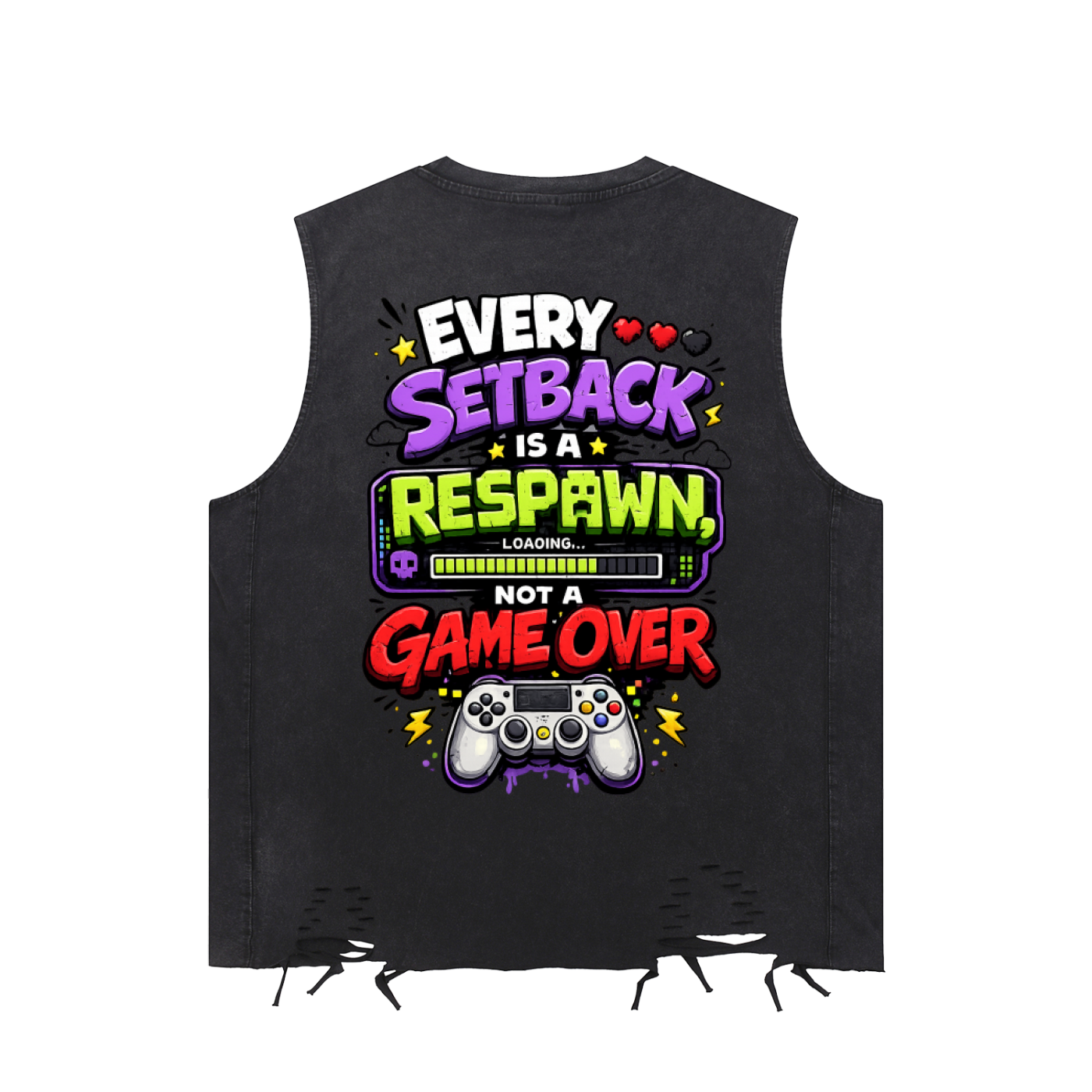 Gamer Snow Washed Raw-Hem Tank Top