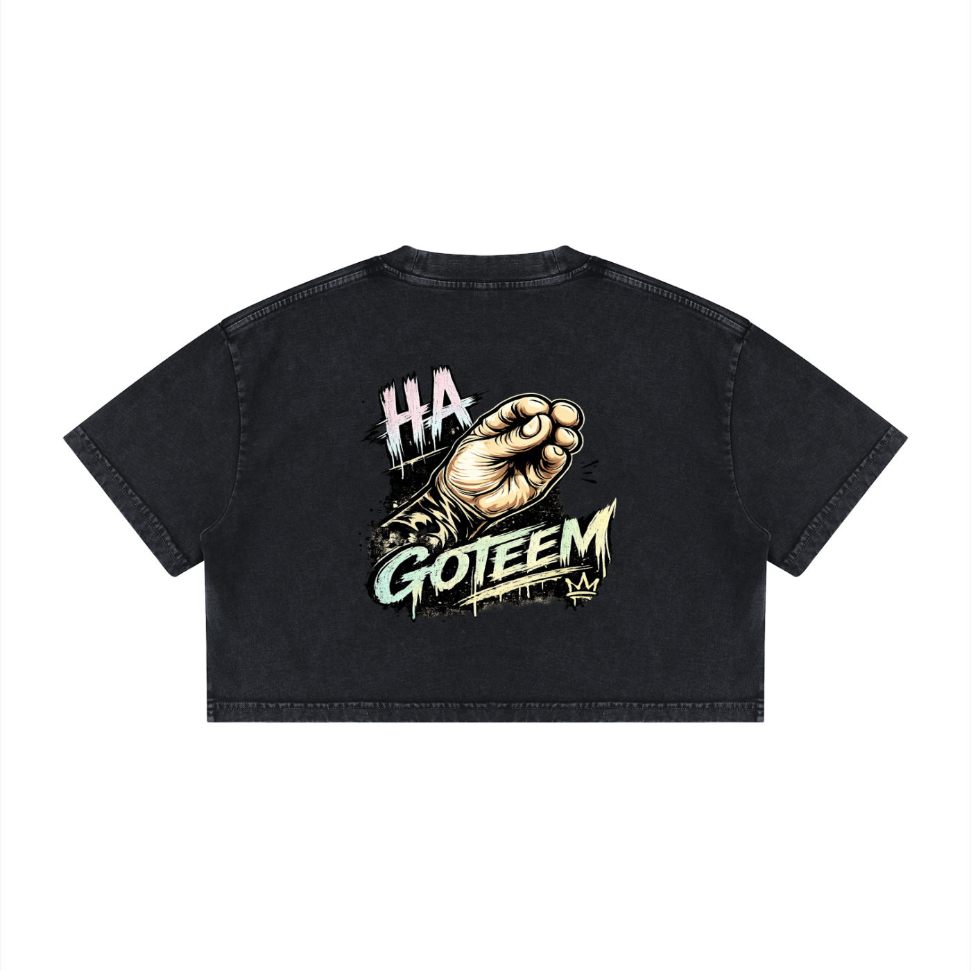 Goteem Women's Mineral Wash Cotton Crop T-Shirt