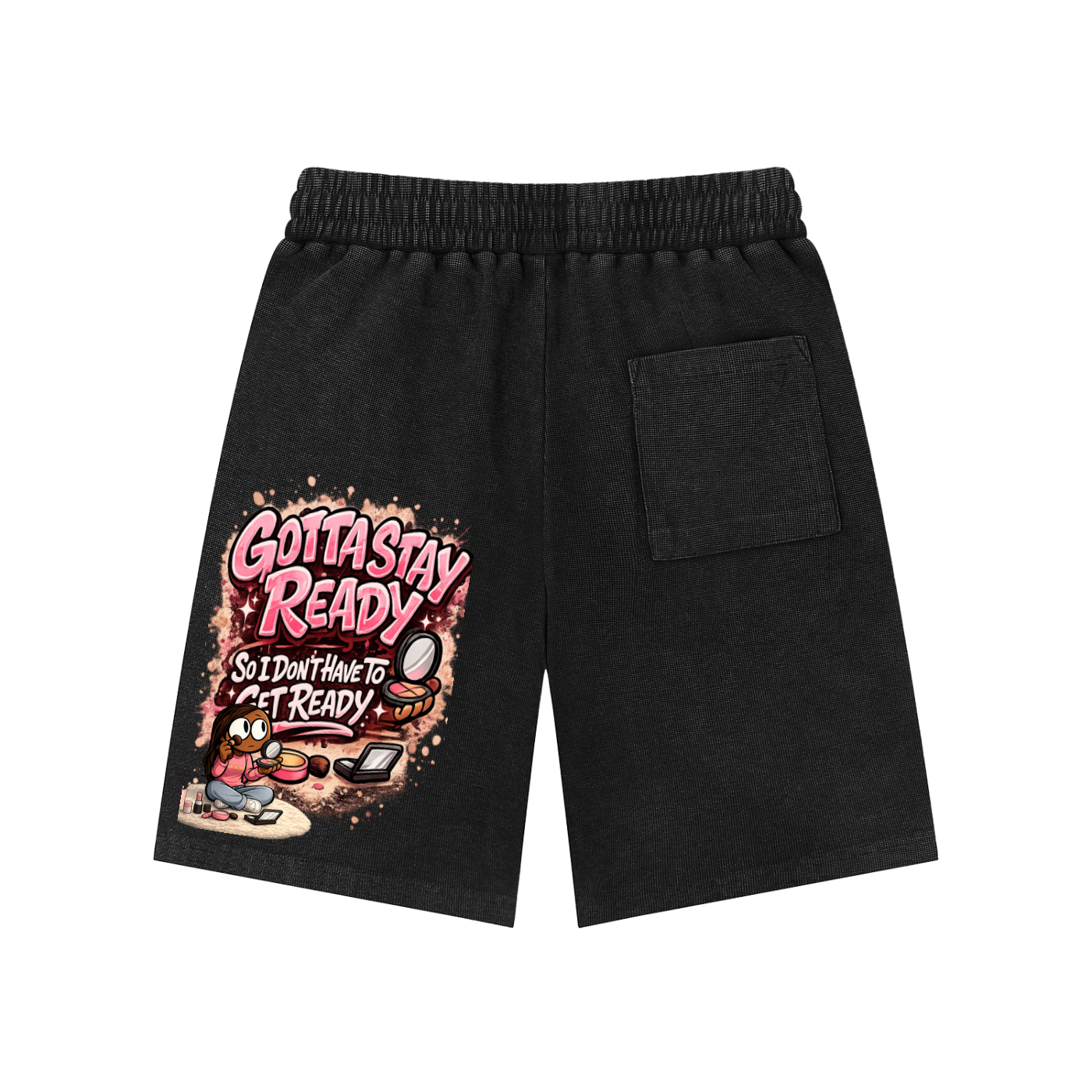 Glamour Mineral Wash Waffle Knit Shorts