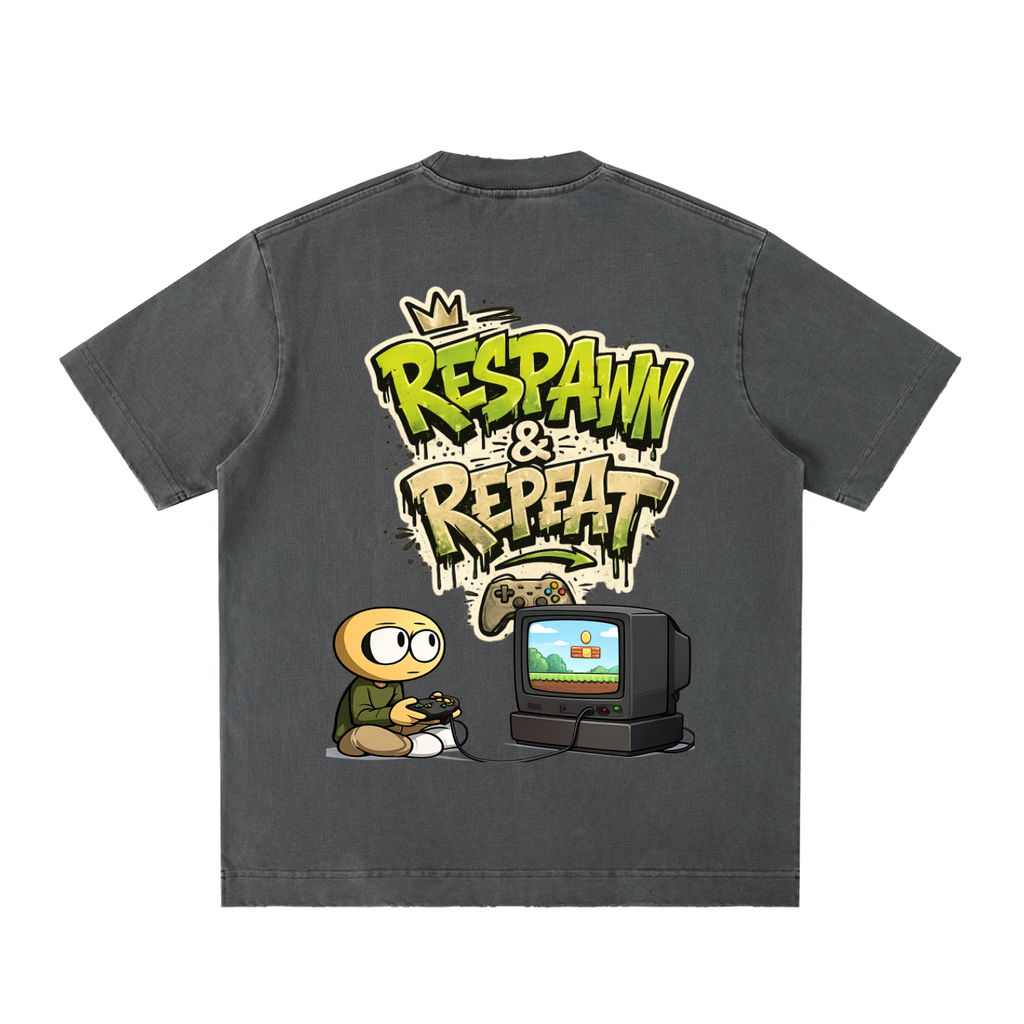 Gamer Heavyweight Vintage Washed Frayed T-Shirt