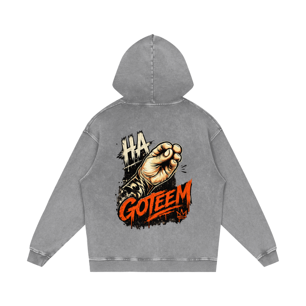 Snow Washed Loose Cotton Hoodie