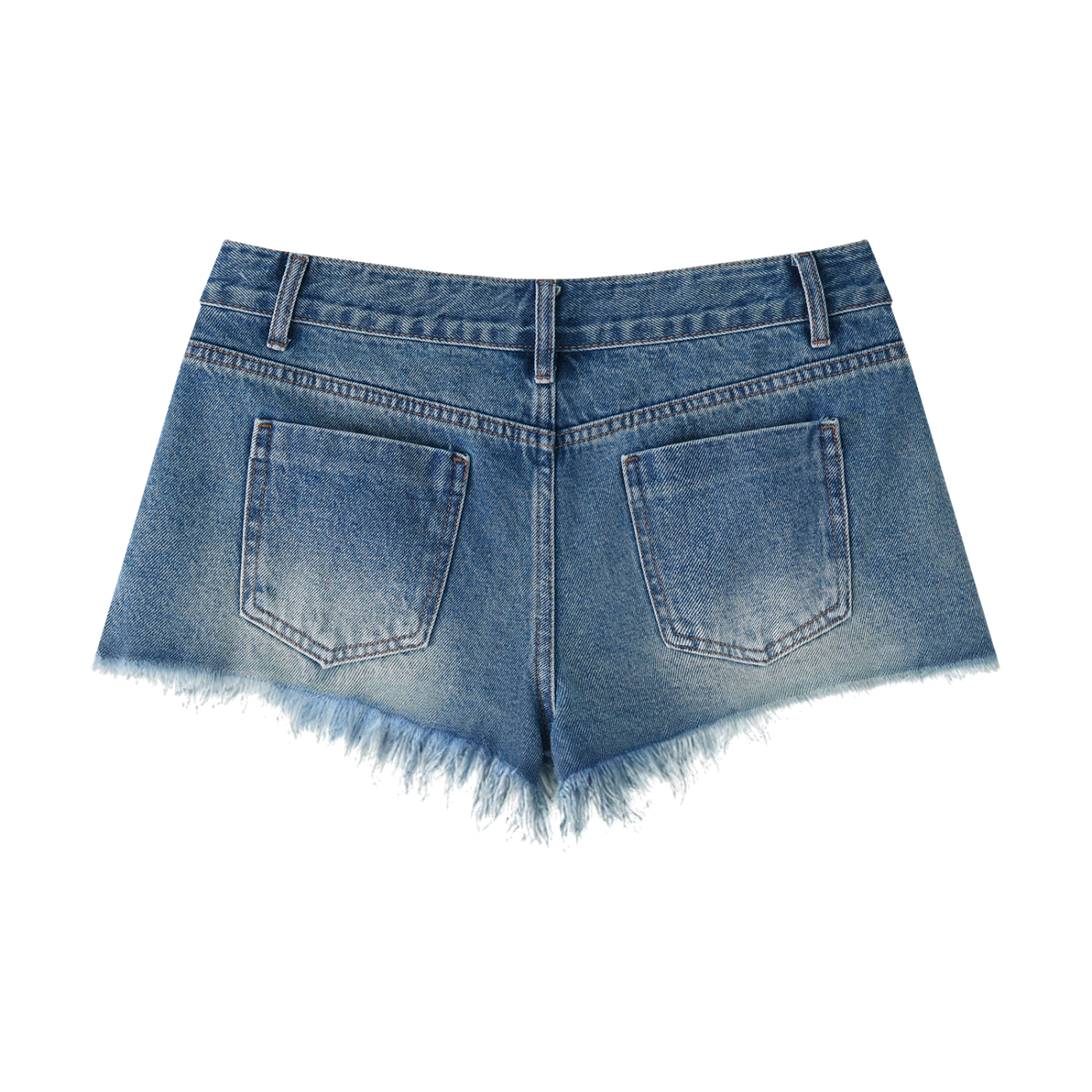 Glamour Women's Vintage Wash Raw Hem Denim Shorts