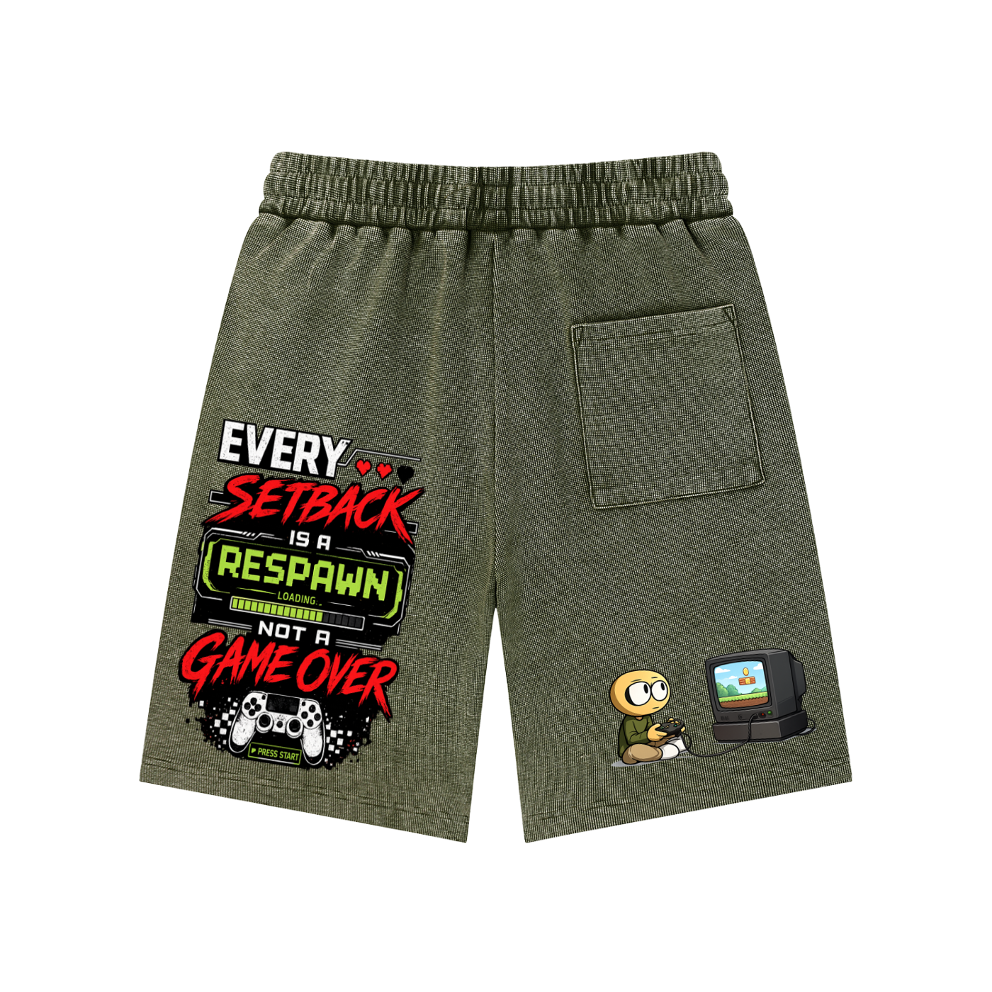 Gamer Mineral Wash Waffle Knit Shorts