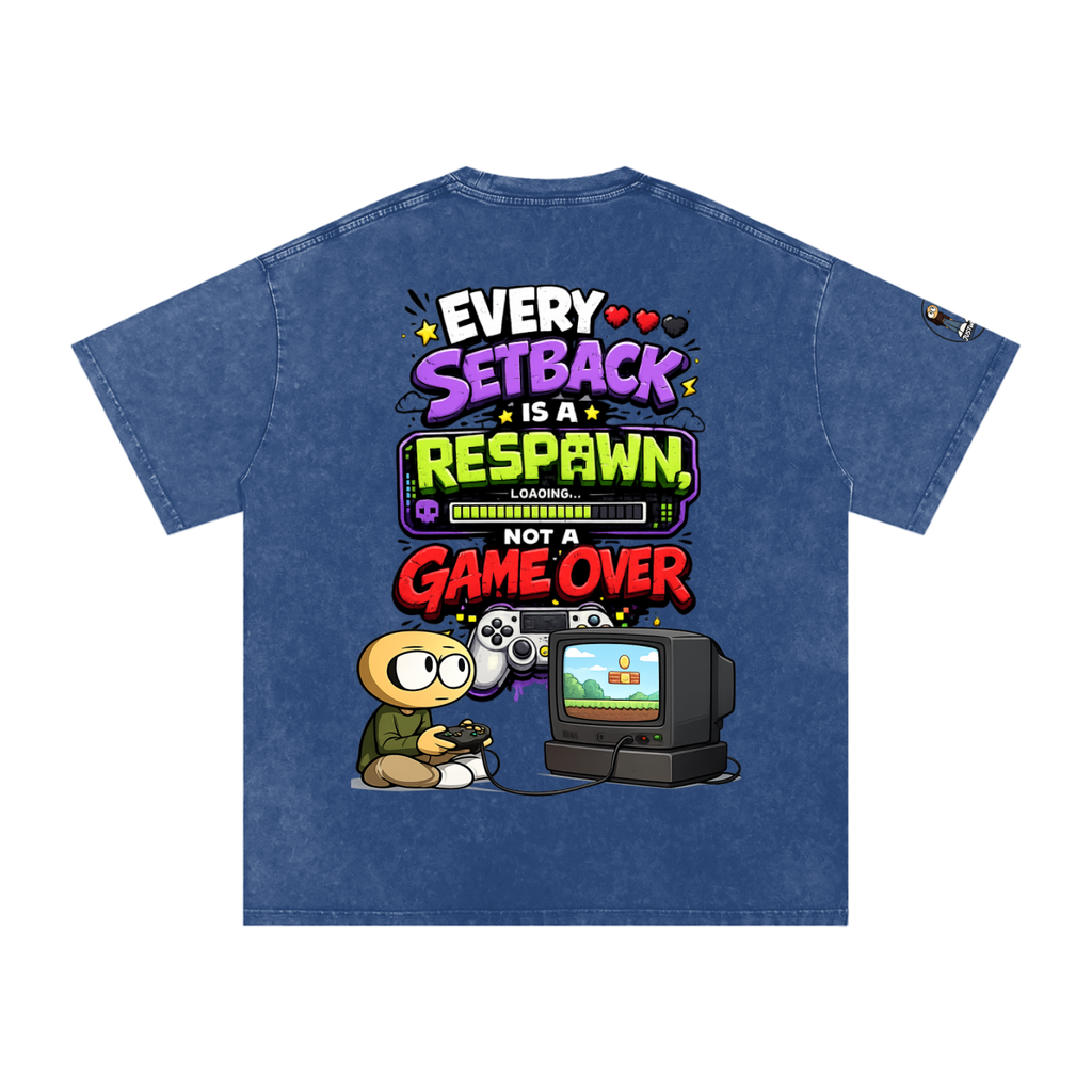 Gamer Snow Washed Oversized Cotton T-Shirt
