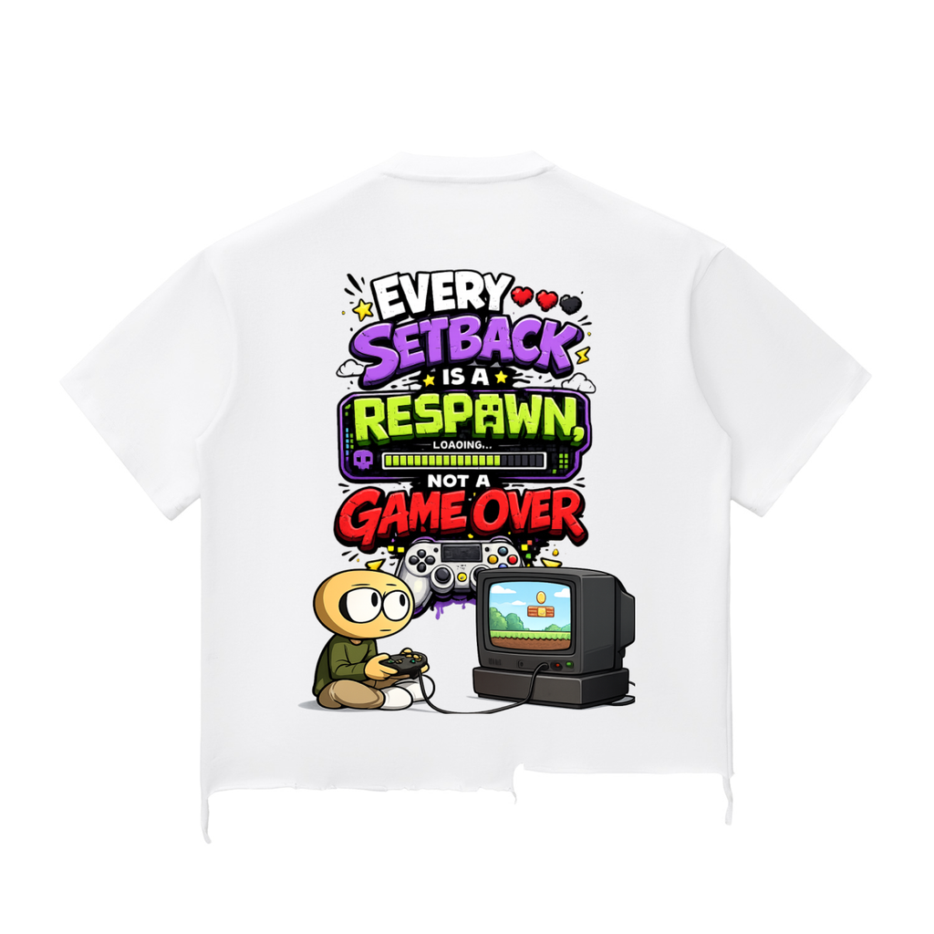 Gamer Snow Wash Raw-Hem Boxy T-shirt
