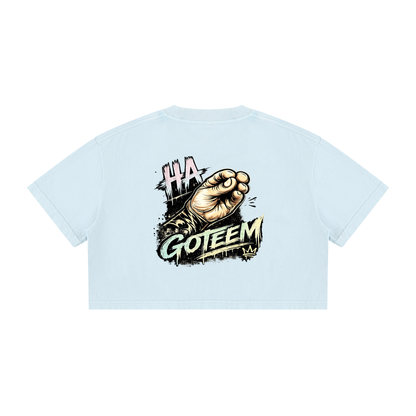 Goteem Women's Mineral Wash Cotton Crop T-Shirt