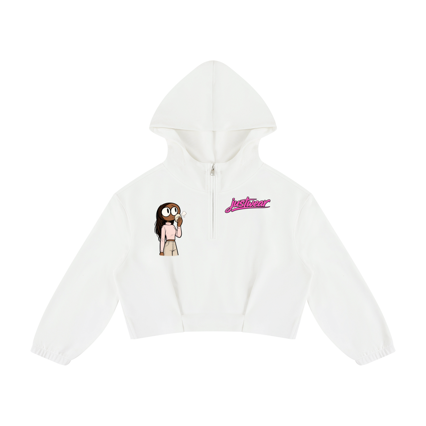 Glamour Women’s Boxy Quarter-Zip Hoodie