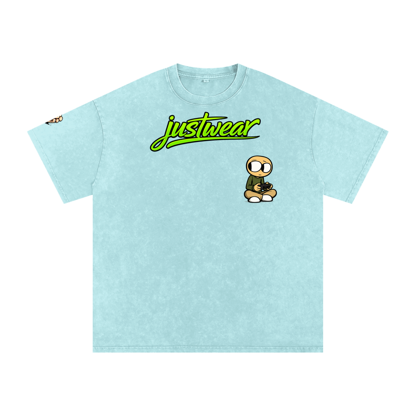 Gamer Snow Washed Oversized Cotton T-Shirt