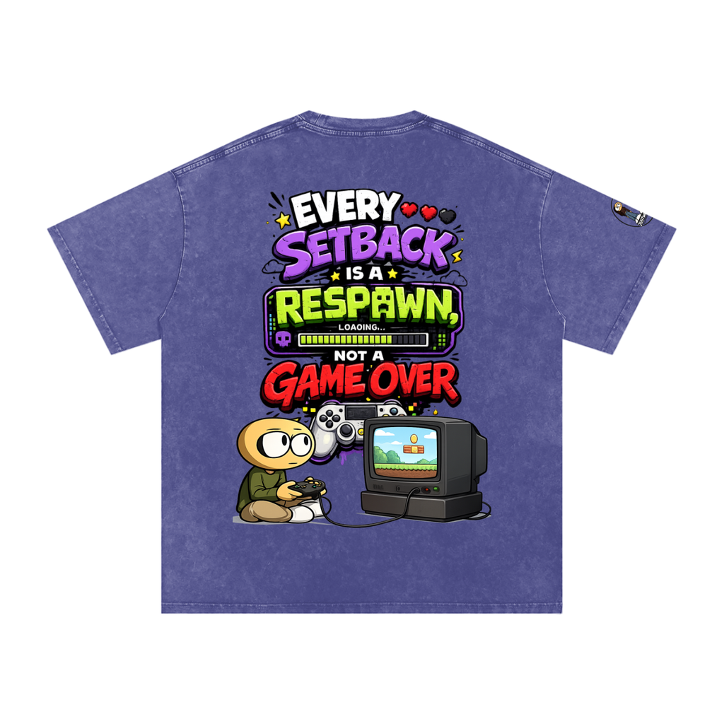Gamer Snow Washed Oversized Cotton T-Shirt