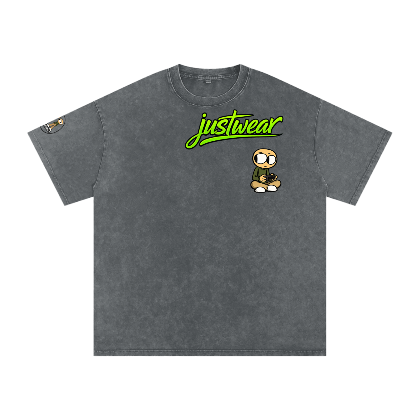 Gamer Snow Washed Oversized Cotton T-Shirt