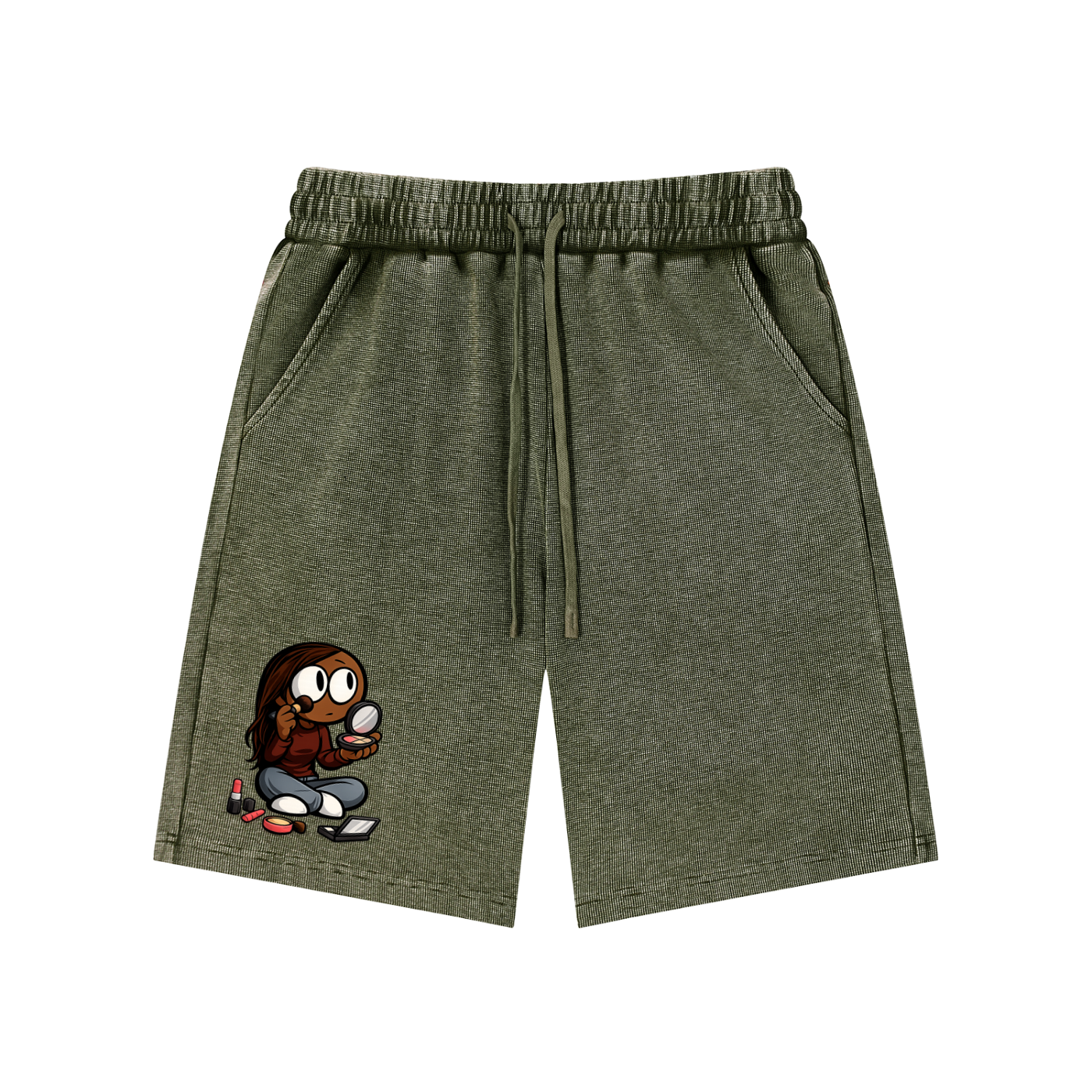 Glamour Mineral Wash Waffle Knit Shorts