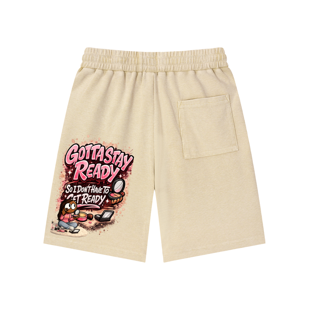 Glamour Mineral Wash Waffle Knit Shorts