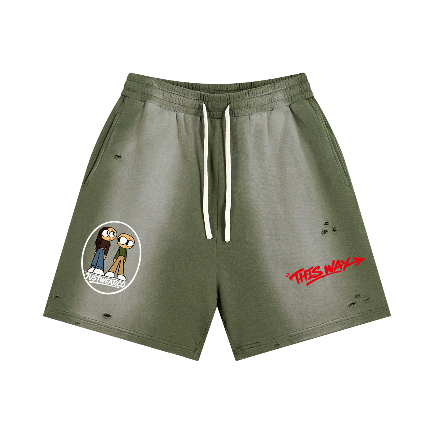 Goteem Sun Fade Distressed Shorts