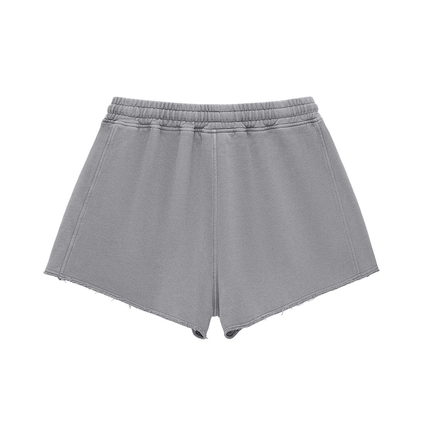 Glamour Snow Washed Raw Edge Drawstring Shorts