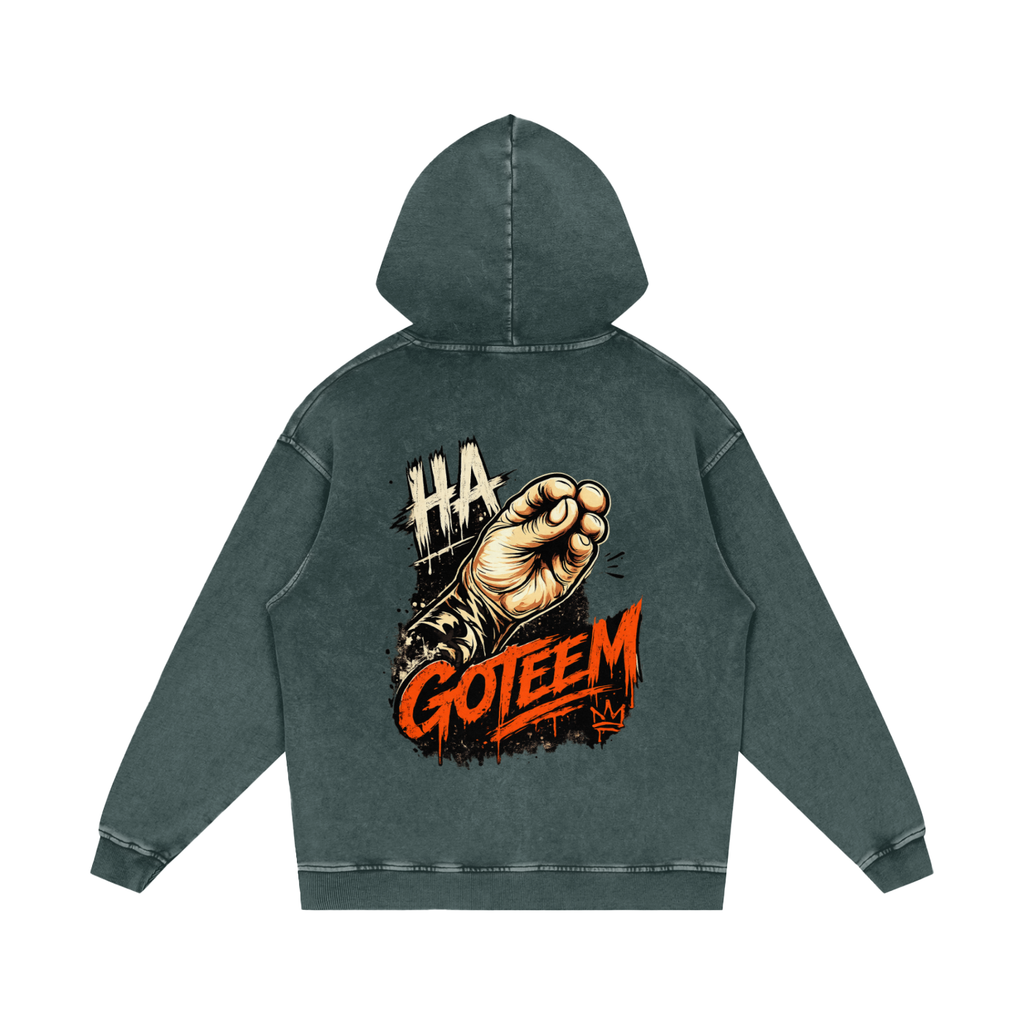 Snow Washed Loose Cotton Hoodie